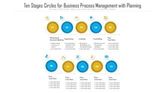 Ten Stages Circles For Business Process Management With Planning Ppt PowerPoint Presentation File Show PDF