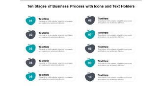 Ten Stages Of Business Process With Icons And Text Holders Ppt PowerPoint Presentation Infographic Template Example Topics
