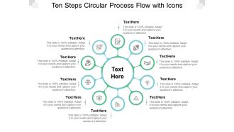 Ten Steps Circular Process Flow With Icons Ppt PowerPoint Presentation Pictures Slideshow
