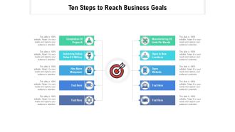 Ten Steps To Reach Business Goals Ppt PowerPoint Presentation File Guidelines