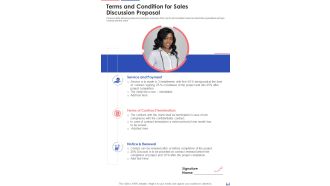 Terms And Condition For Sales Discussion Proposal One Pager Sample Example Document