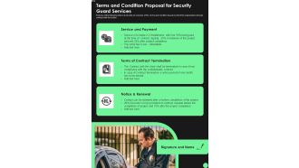 Terms And Condition Proposal For Security Guard Services One Pager Sample Example Document
