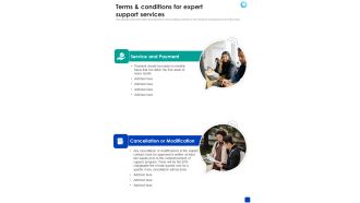 Terms And Conditions For Expert Support Services One Pager Sample Example Document