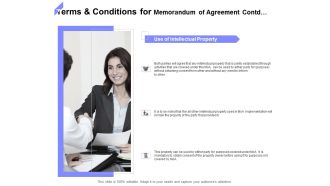 Terms And Conditions For Memorandum Of Agreement Contd Ppt PowerPoint Presentation Inspiration Demonstration