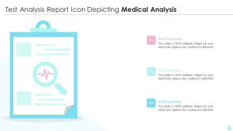 Test Analysis Report Icon Depicting Medical Analysis Background PDF