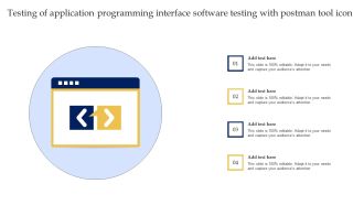 Testing Of Application Programming Interface Software Testing With Postman Tool Icon Infographics PDF