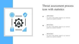 Threat Assessment Process Icon With Statistics Ppt Slides Styles PDF