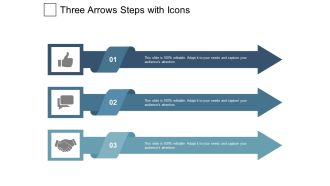 Three Arrows Steps With Icons Ppt PowerPoint Presentation Infographic Template Show