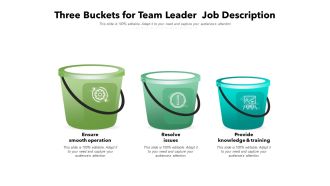 Three Buckets For Team Leader Job Description Ppt PowerPoint Presentation Icon Professional PDF