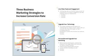 Three Business Marketing Strategies To Increase Conversion Rate Ppt PowerPoint Presentation Gallery Icon PDF