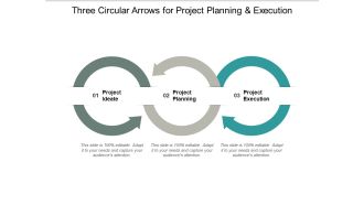 Three Circle Arrows For Project Planning And Execution Ppt PowerPoint Presentation Icon Rules