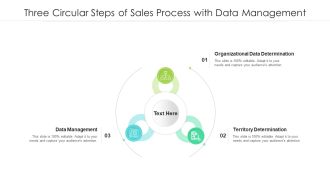 Three Circular Steps Of Sales Process With Data Management Ppt PowerPoint Presentation File Summary PDF