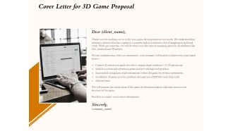 Three Dimensional Games Proposal Cover Letter For 3D Game Proposal Icons PDF