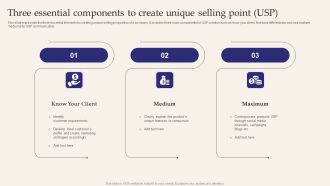 Three Essential Components To Create Unique Selling Point USP Brochure PDF