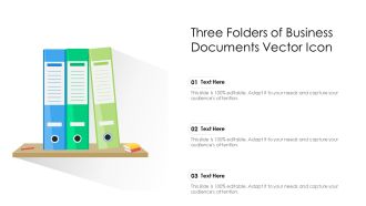 Three Folders Of Business Documents Vector Icon Ppt Inspiration Graphics Example PDF