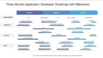 Three Months Application Developer Roadmap With Milestones Formats