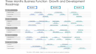 Three Months Business Function Growth And Development Roadmap Elements PDF