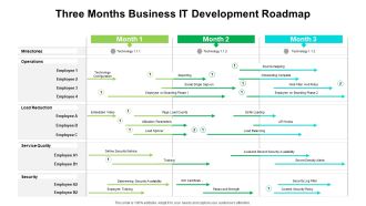 Three Months Business IT Development Roadmap Inspiration