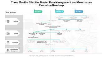 Three Months Effective Master Data Management And Governance Execution Roadmap Diagrams