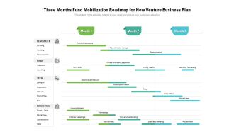Three Months Fund Mobilization Roadmap For New Venture Business Plan Structure