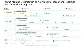 Three Months Organization IT Architecture Framework Roadmap With Operational Support Graphics PDF