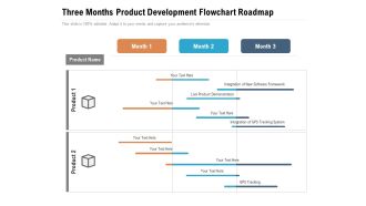 Three Months Product Development Flowchart Roadmap Formats