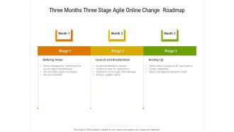 Three Months Three Stage Agile Online Change Roadmap Infographics