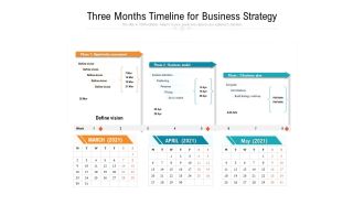 Three Months Timeline For Business Strategy Ppt PowerPoint Presentation Portfolio Microsoft PDF