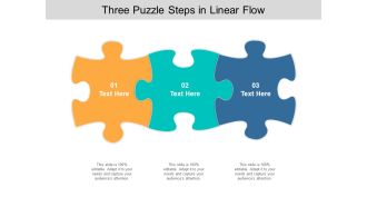 Three Puzzle Steps In Linear Flow Ppt PowerPoint Presentation Inspiration Graphics Design
