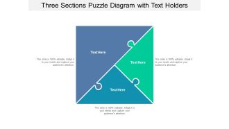 three sections puzzle diagram with text holders ppt powerpoint presentation infographics file formats
