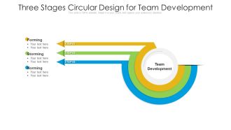 Three Stages Circular Design For Team Development Ppt PowerPoint Presentation File Ideas PDF