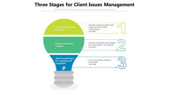 Three Stages For Client Issues Management Ppt PowerPoint Presentation File Graphics Tutorials PDF