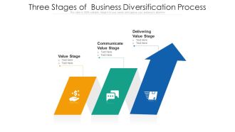 Three Stages Of Business Diversification Process Ppt PowerPoint Presentation Icon Layouts PDF