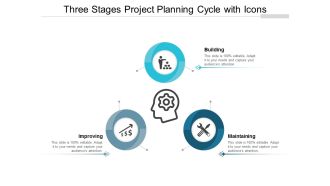 Three Stages Project Planning Cycle With Icons Ppt Powerpoint Presentation Portfolio Display