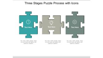 Three Stages Puzzle Process With Icons Ppt Powerpoint Presentation Infographics Example Topics