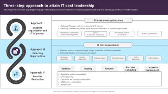 Three Step Approach To Attain IT Cost Leadership Brochure PDF