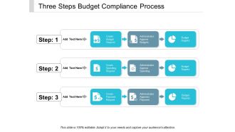 Three Steps Budget Compliance Process Ppt Powerpoint Presentation Slides Icons