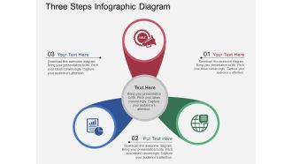 Three Steps Infographic Diagram Powerpoint Template