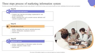 Three Steps Process Of Marketing Information System Summary PDF