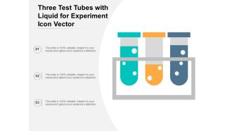 Three Test Tubes With Liquid For Experiment Icon Vector Ppt PowerPoint Presentation Visual Aids Backgrounds