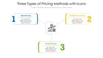 Three Types Of Pricing Methods With Icons Ppt PowerPoint Presentation Icon Backgrounds PDF
