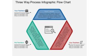 Three Way Process Infographic Flow Chart PowerPoint Template