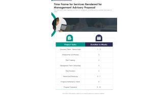 Time Frame For Services Rendered For Management Advisory Proposal One Pager Sample Example Document