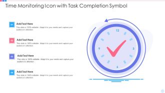 Time Monitoring Icon With Task Completion Symbol Sample PDF