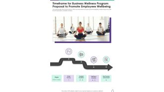 Timeframe Business Wellness Program Proposal Promote One Pager Sample Example Document