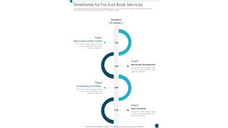Timeframe For Factual Book Services One Pager Sample Example Document