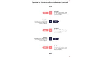 Timeline For Aerospace Services Business Proposal One Pager Sample Example Document