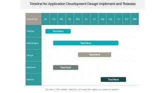 Timeline For Application Development Design Implement And Release Ppt PowerPoint Presentation Diagram Graph Charts