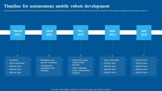 Timeline For Autonomous Mobile Robots Development Introduction PDF