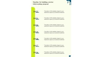 Timeline For Building Exterior Whitewashing Proposal One Pager Sample Example Document